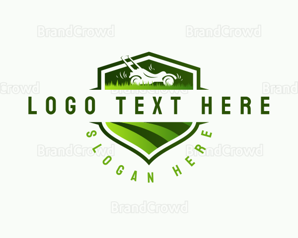 Lawn Mower Shield Logo