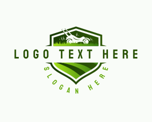 Lawn Mower - Lawn Mower Shield logo design