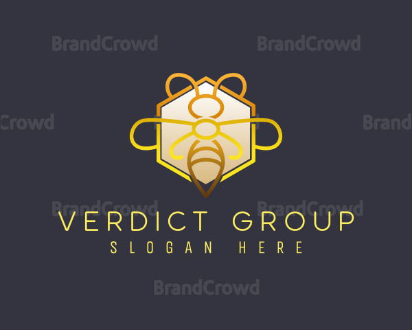 Elegant Hexagon Luxury Bee Logo