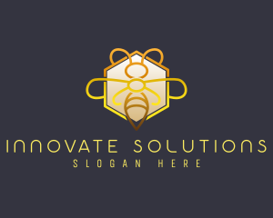 Elegant Hexagon Luxury Bee Logo