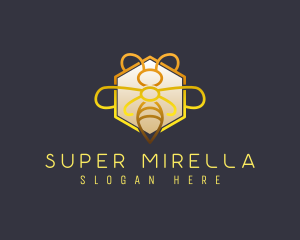 Elegant Hexagon Luxury Bee Logo