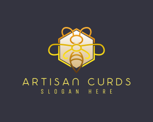 Elegant Hexagon Luxury Bee logo design