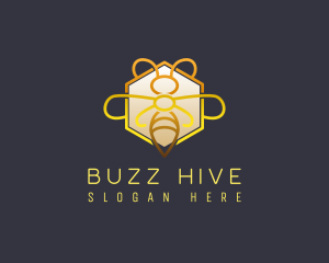 Elegant Hexagon Luxury Bee logo design