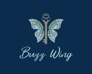 Butterfly Insect Key logo design