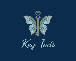 Key - Butterfly Insect Key logo design