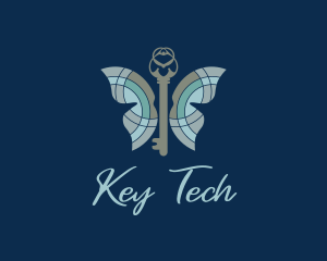 Butterfly Insect Key logo design