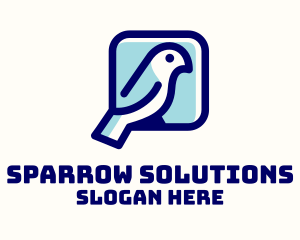 Sparrow - Blue Sparrow Bird logo design