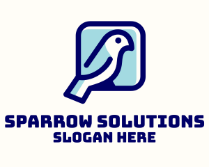 Blue Sparrow Bird  logo design