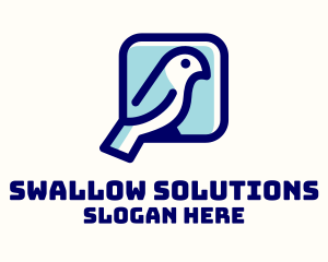 Swallow - Blue Sparrow Bird logo design