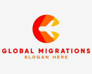 Immigration - Airplane Travel Letter C logo design