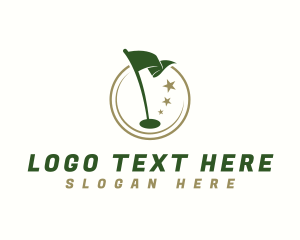 Country Club - Golf Flagstick Hole logo design