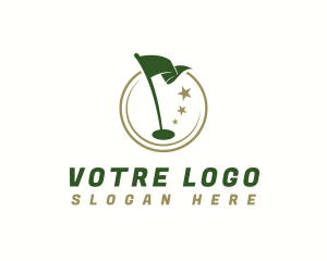 Golf Flagstick Hole Logo