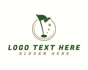 Golf Flagstick Hole Logo