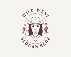 Saloon - Woman Cowgirl Saloon logo design