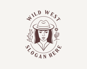 Woman Cowgirl Saloon logo design