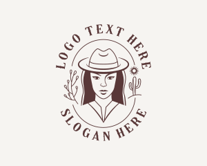 Ranch - Woman Cowgirl Saloon logo design