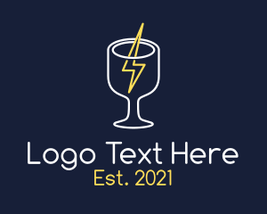 Wine - Thunder Bolt Goblet logo design