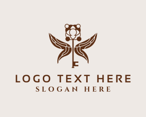 Luxury - Deluxe Key Butterfly logo design