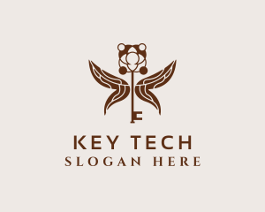 Deluxe Key Butterfly logo design