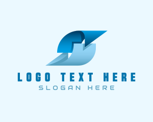 Moving - Blue Courier Letter S logo design