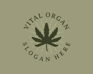 Organic Marijuana Leaf logo design