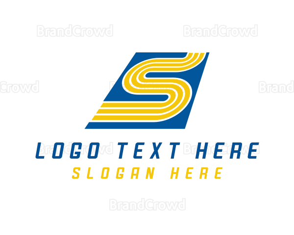 Racing Race Track Letter S Logo