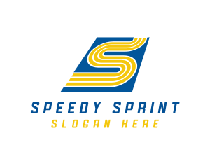 Racing Race Track Letter S logo design