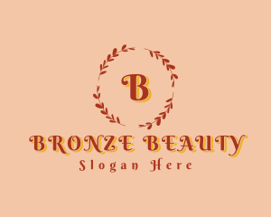 Retro Floral Beauty Wreath logo design