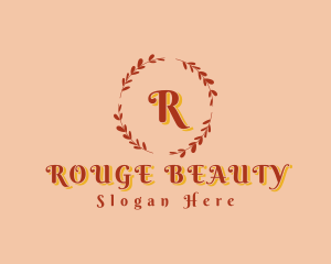 Retro Floral Beauty Wreath logo design