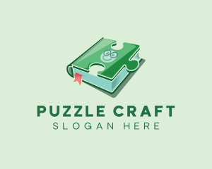 Puzzle Book Knowledge logo design