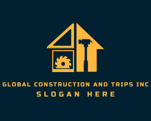 Circular Saw - House Carpentry Builder logo design