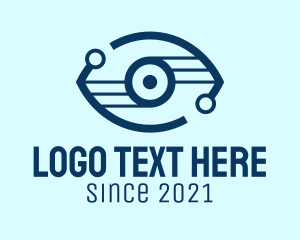 View - Blue Digital Eye logo design