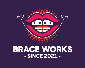 Brace - Happy Smile Braces Lips logo design