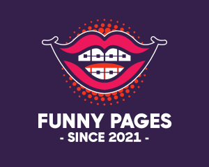 Happy Smile Braces Lips logo design