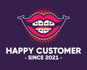 Happy Smile Braces Lips logo design