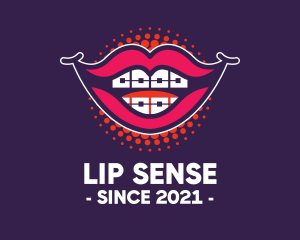Happy Smile Braces Lips logo design