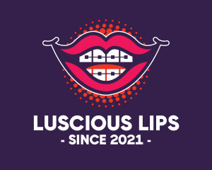 Lips - Happy Smile Braces Lips logo design