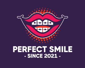 Braces - Happy Smile Braces Lips logo design