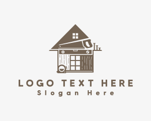 Wooden - Home Construction Nail Hammer logo design