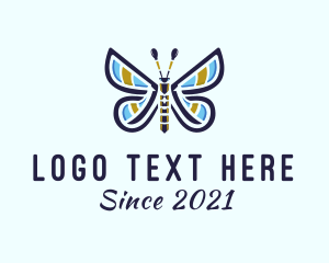 Garden Butterfly Insect logo design