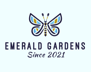 Garden Butterfly Insect logo design