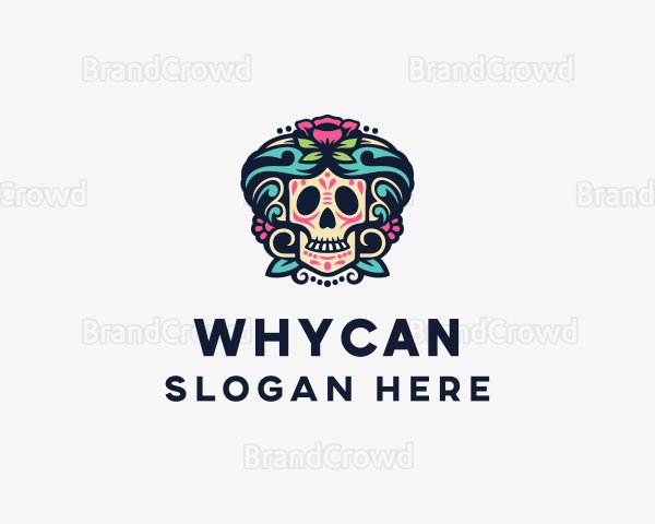 Rose Sugar Skull Logo