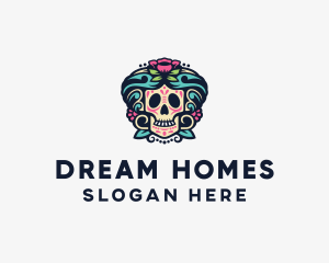 Rose Sugar Skull Logo