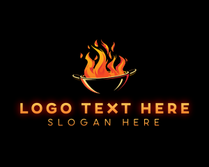 Flame - Flaming Wok Cooking logo design