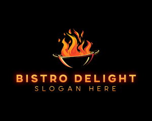 Flaming Wok Cooking logo design