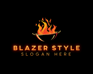 Flaming Wok Cooking logo design