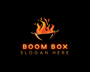 Flaming Wok Cooking logo design