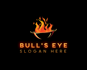 Flaming Wok Cooking logo design