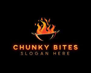 Flaming Wok Cooking logo design