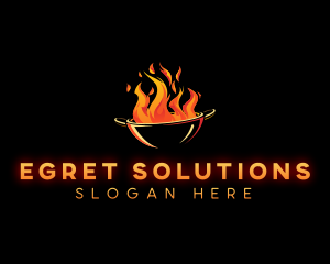 Flaming Wok Cooking logo design